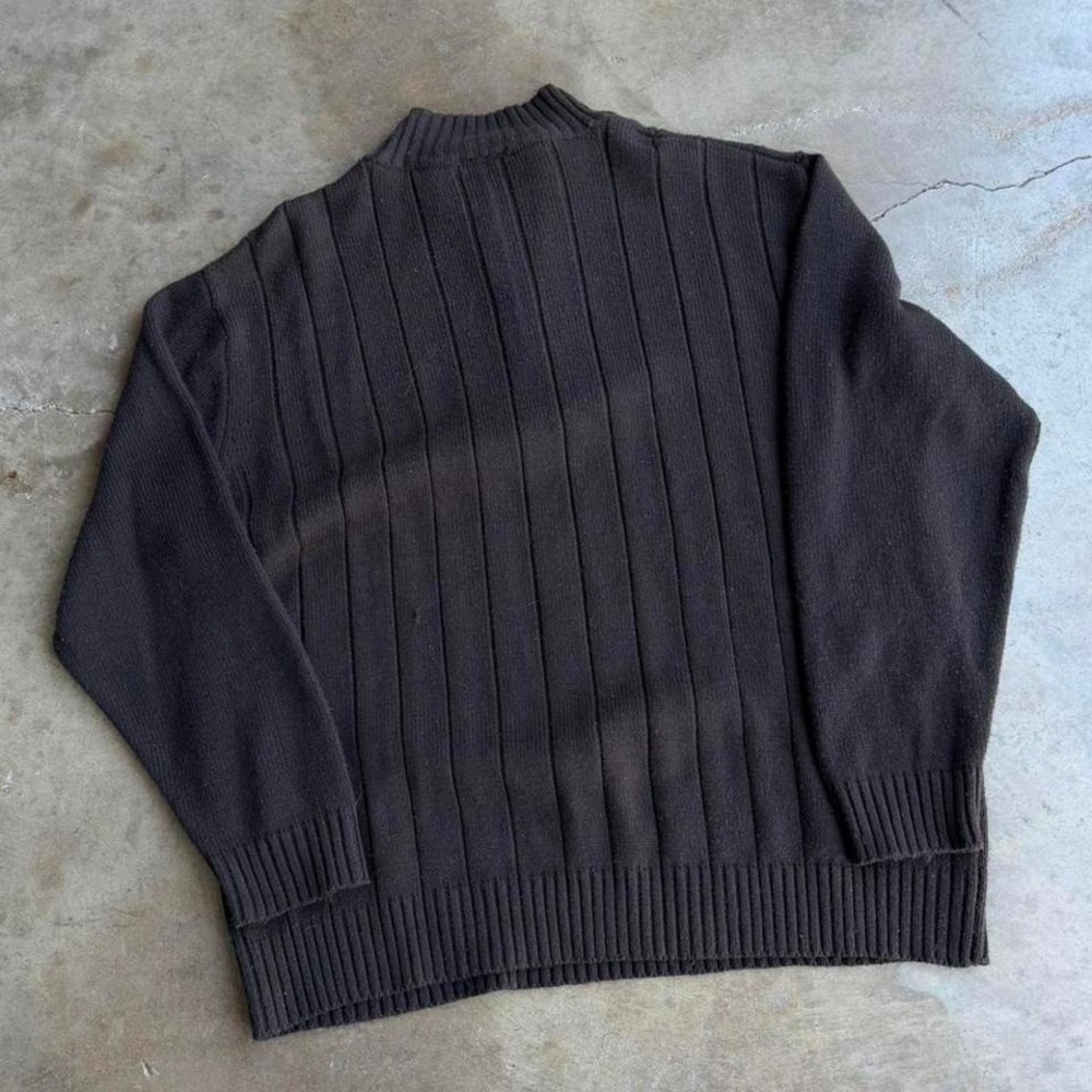 South Pole ribbed quarter zip up sweater brown y2k mens size 2XL - Picture 4 of 7